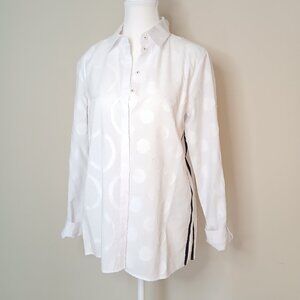NWOT Gerry Weber Textured Patterned Tuxedo Style Blouse Size 6